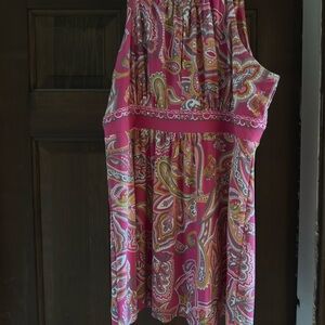 INC International Concepts Pink and Orange One Shoulder Sundress